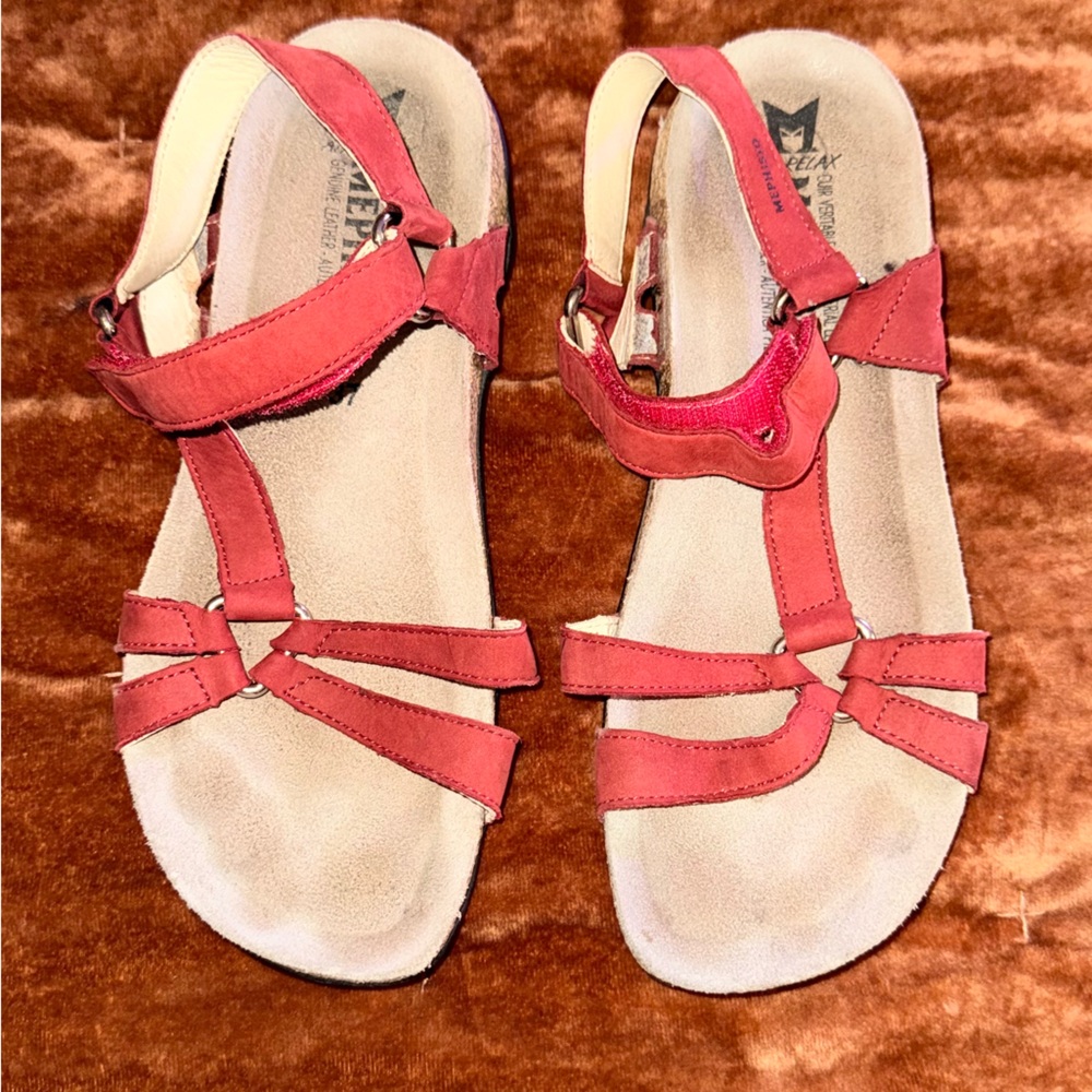 Mephisto Red Strappy Sandals 37